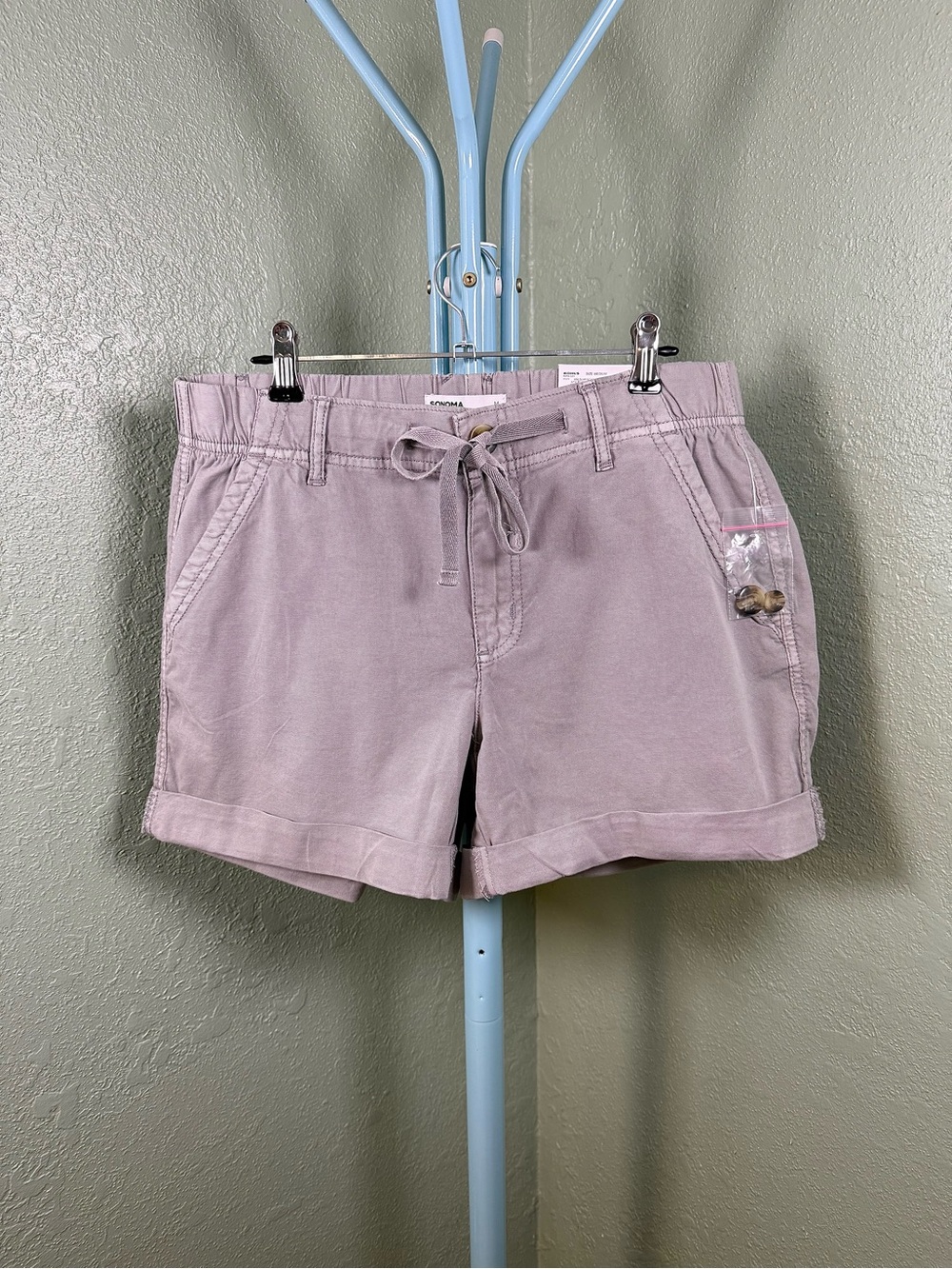 Sonoma Dusty Grey Drawstring Cuffed Women’s Shorts - Picture 2 of 10